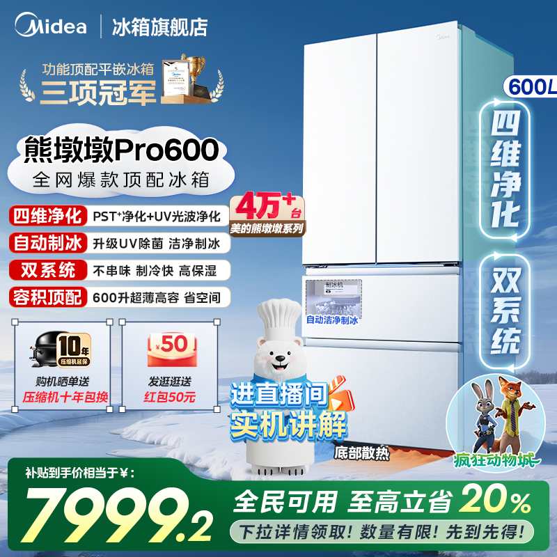 美的熊墩墩Pro600四净制冰冰箱