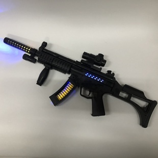 儿童电动玩具枪带声光音乐小男孩发声发光振动冲锋枪表演道具礼物