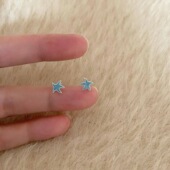 蓝色海星mini小耳钉精致可爱百搭小众学生养耳洞防过敏耳钉耳饰女