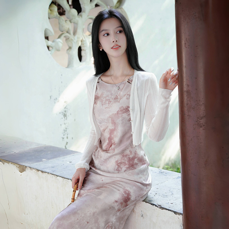 澄渔高定【西子浅云】鼎级新中式醋酸锦丝对襟针织防晒开衫外套