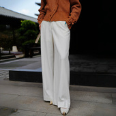 裤 净奢白天丝羊毛阔腿西装 百搭老钱新中式 澄渔高定charmyo