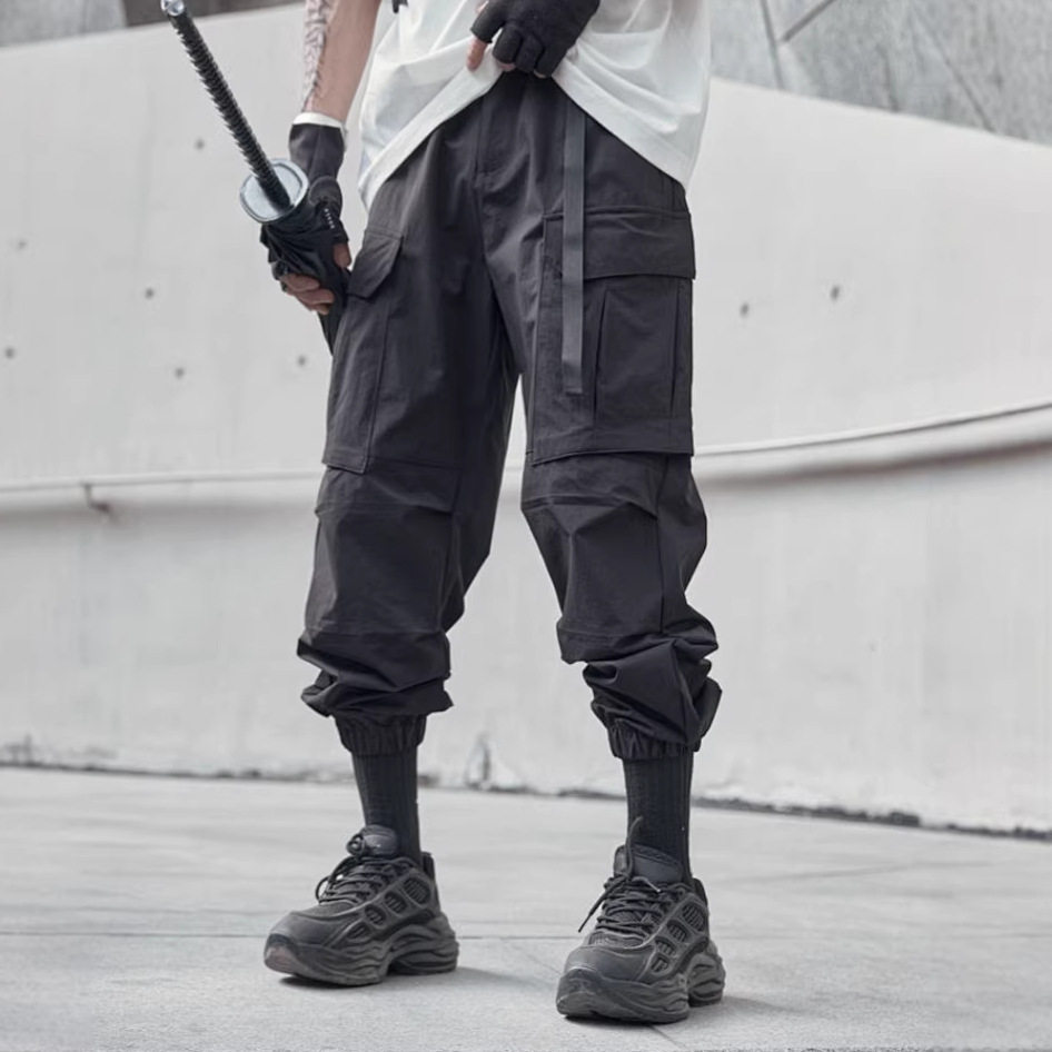 2026新款休闲裤男夏季薄款宽松束脚运动裤百搭潮流男款工装长裤子