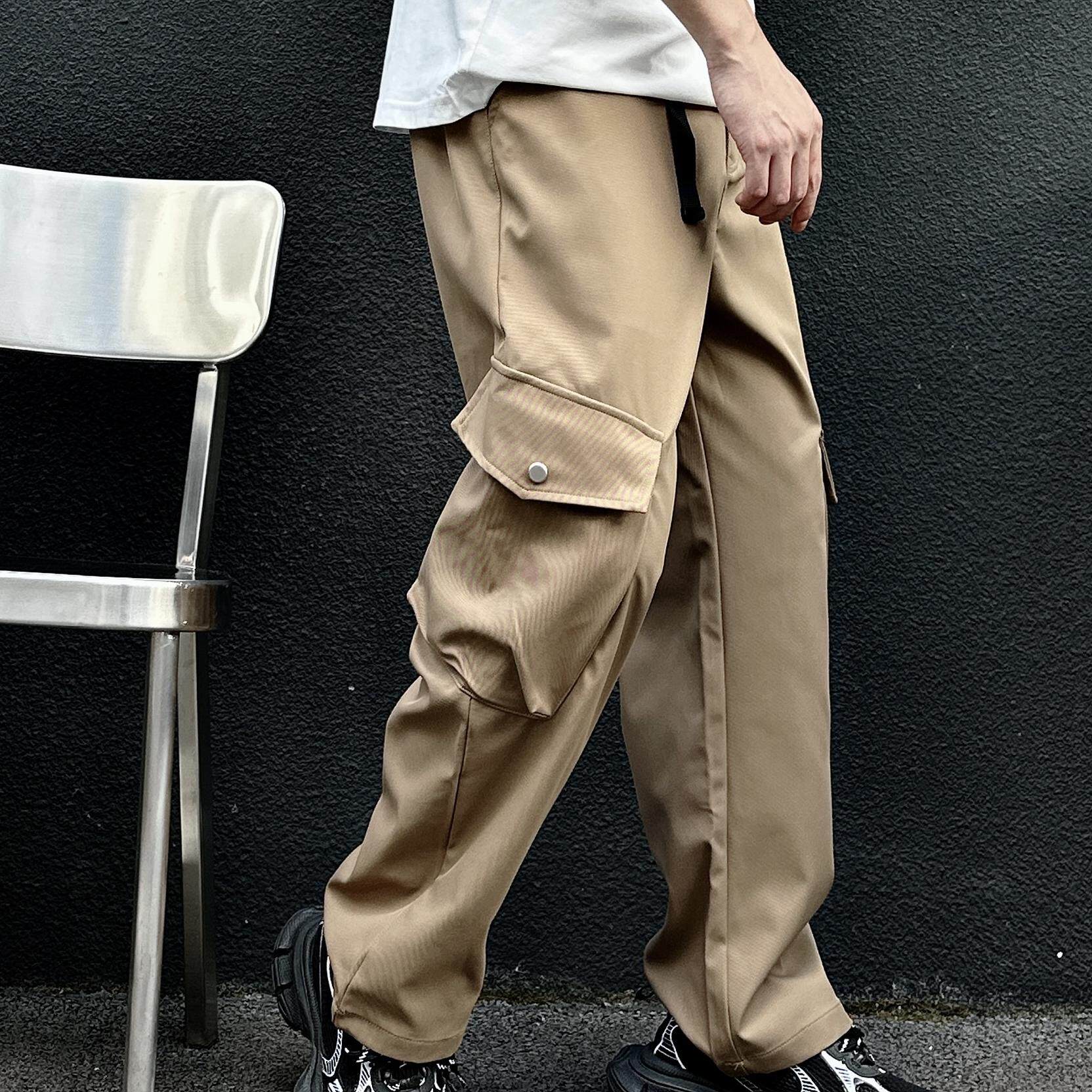 美式伞兵工装裤男款春秋潮牌机能冲锋宽松大码立体口袋休闲长裤子