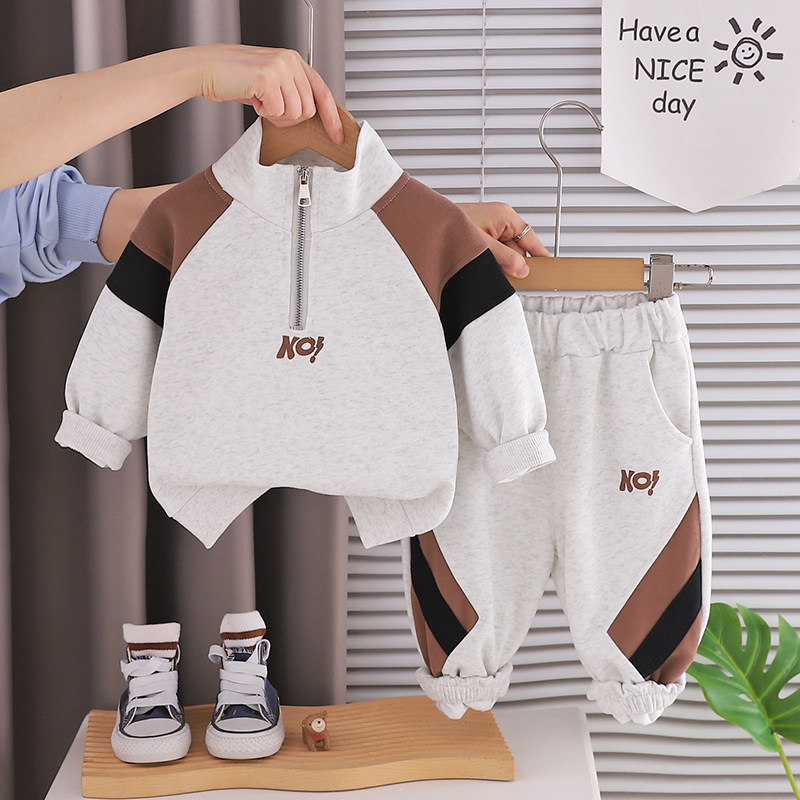 1岁男童运动春装套装帅气潮3宝宝春秋季卫衣两件套婴儿小童装衣服