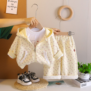 女宝宝棒球服春装套装洋气时髦宝宝春秋季衣服婴儿童女孩三件套潮