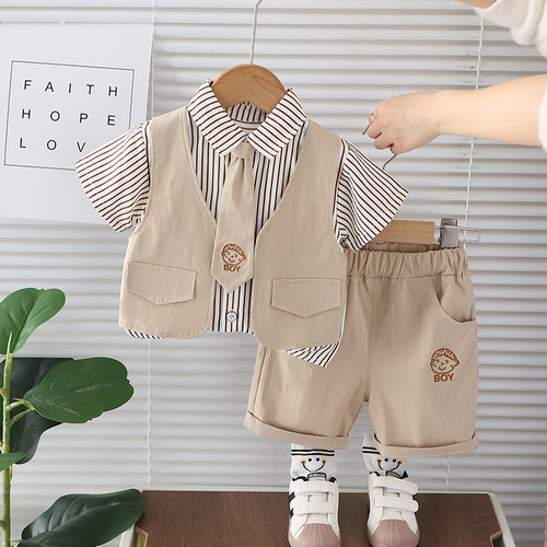 婴儿绅士学院风拍照礼服两件套