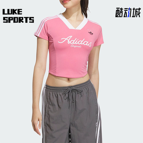 阿迪达斯女士运动休闲短袖