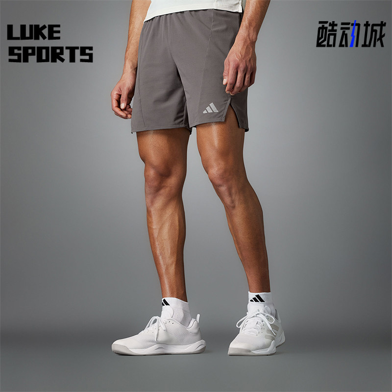 阿迪达斯男士修身健身短裤