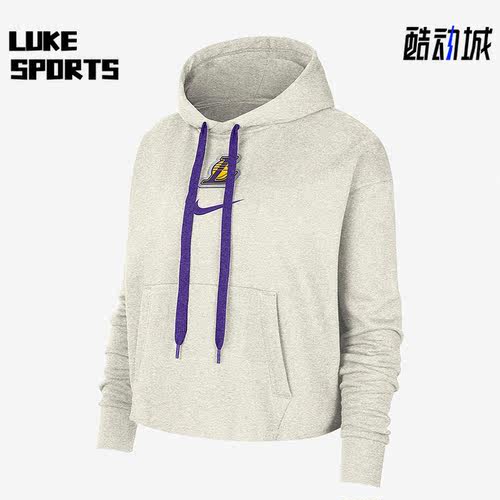 Nike/耐克正品洛杉矶湖人队女子加绒连帽卫衣DR2382-027