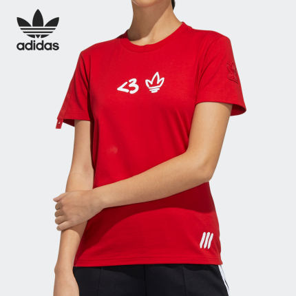 Adidas/阿迪达斯正品三叶草新款女子圆领休闲运动短袖T恤 H39015