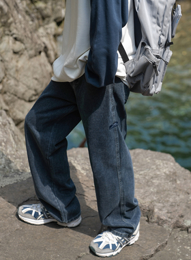 GOGOSOON牛仔裤男380g新款2025春秋直筒宽松阔腿复古水洗青少年感