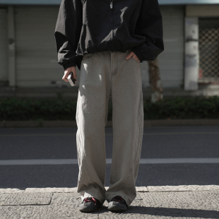 水洗纯棉设计感宽松长裤 2026春秋直筒工装 潮 男新款 GOGOSOON休闲裤