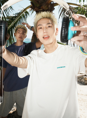 GOGOSOON短袖T恤男250g新款夏季白色简约宽松凉感上衣高级感速干