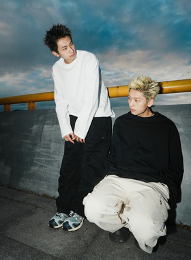 GOGOSOON纯棉内搭长袖T恤打底衫男春秋新款上衣重磅美式宽松纯色