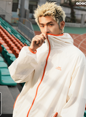GOGOSOON夏季新款连帽防晒服男65g轻薄撞色设计可收纳UPF50+外套Q