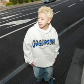 GOGOSOON秋冬新款 上衣潮Q 加绒外套个性 男士 连帽卫衣460g街头时尚