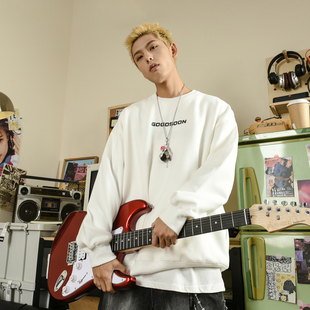 赵让同款 套头青少年潮 GOGOSOON圆领卫衣男新2025春秋无帽内搭美式