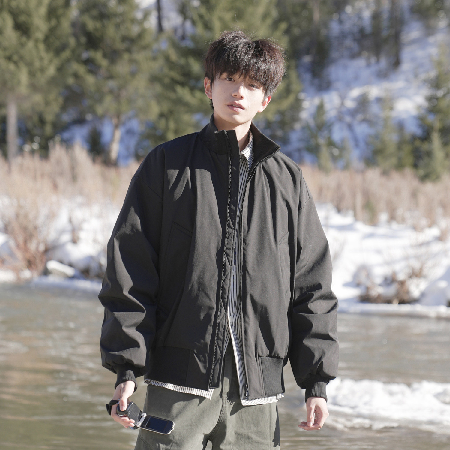 GOGOSOON轻薄羽绒服男新款2025冬季外套夹克90白鸭绒立领高级感潮,男装,羽绒服,淘宝优惠券,粉丝福利购,淘宝优惠卷