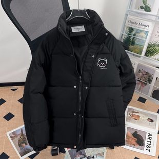 学院风百搭棉服外套女大童冬季新款宽松加厚初中学生棉衣羽绒棉袄