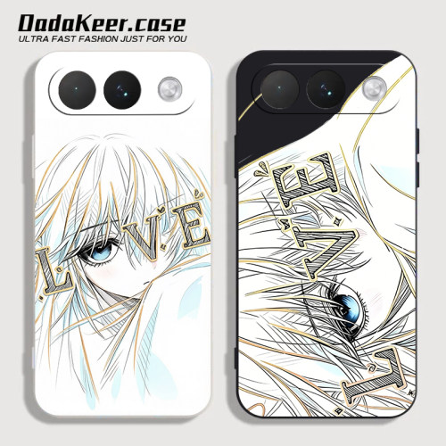 线稿眼睛LOVE适用于OPPO A7 Pro手机壳学生动漫手绘漫画可爱少女心高级感闺蜜全包防摔硅胶软壳
