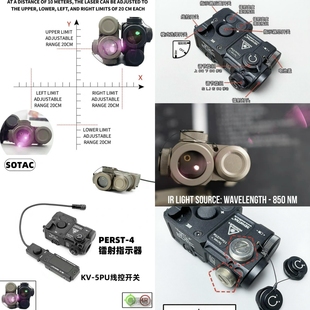 Sotac全金属CNC阳极泽宁特PERST-4镭射指示器绿镭射激光可调节+IR