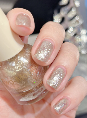 【油性合集】Two moons香槟色珠光细闪指甲油闪闪亮不可撕免烤