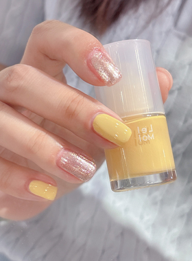 ins博主推荐浅黄色！H148一抹嫩黄！浅黄色水性可撕拉指甲油夏季