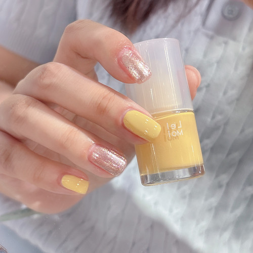 ins博主推荐浅黄色！H148一抹嫩黄！浅黄色水性可撕拉指甲油夏季