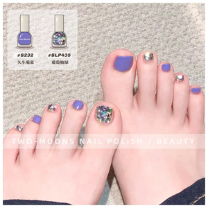 组合】Twomoons糖果色亮片色脚指甲显白指甲油跳色美甲自然干免烤