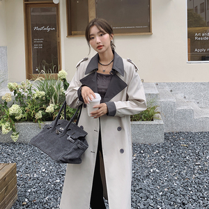 灰色长款复古英伦风衣外套女春秋2025新款气质高级感休闲宽松大衣图片