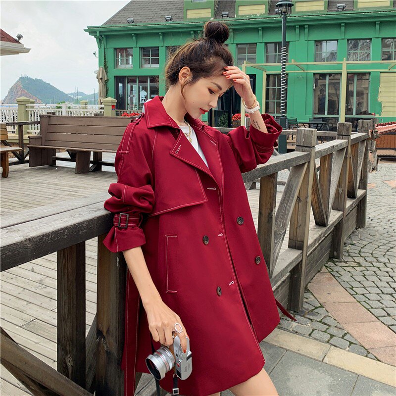 【现货】2022小个子中长款秋装明线风衣ZB096-0716-P110 K168图片