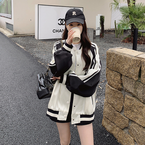 美式慵懒chic棒球服女春秋2025新款高级感超好看欧货潮牌夹克外套图片
