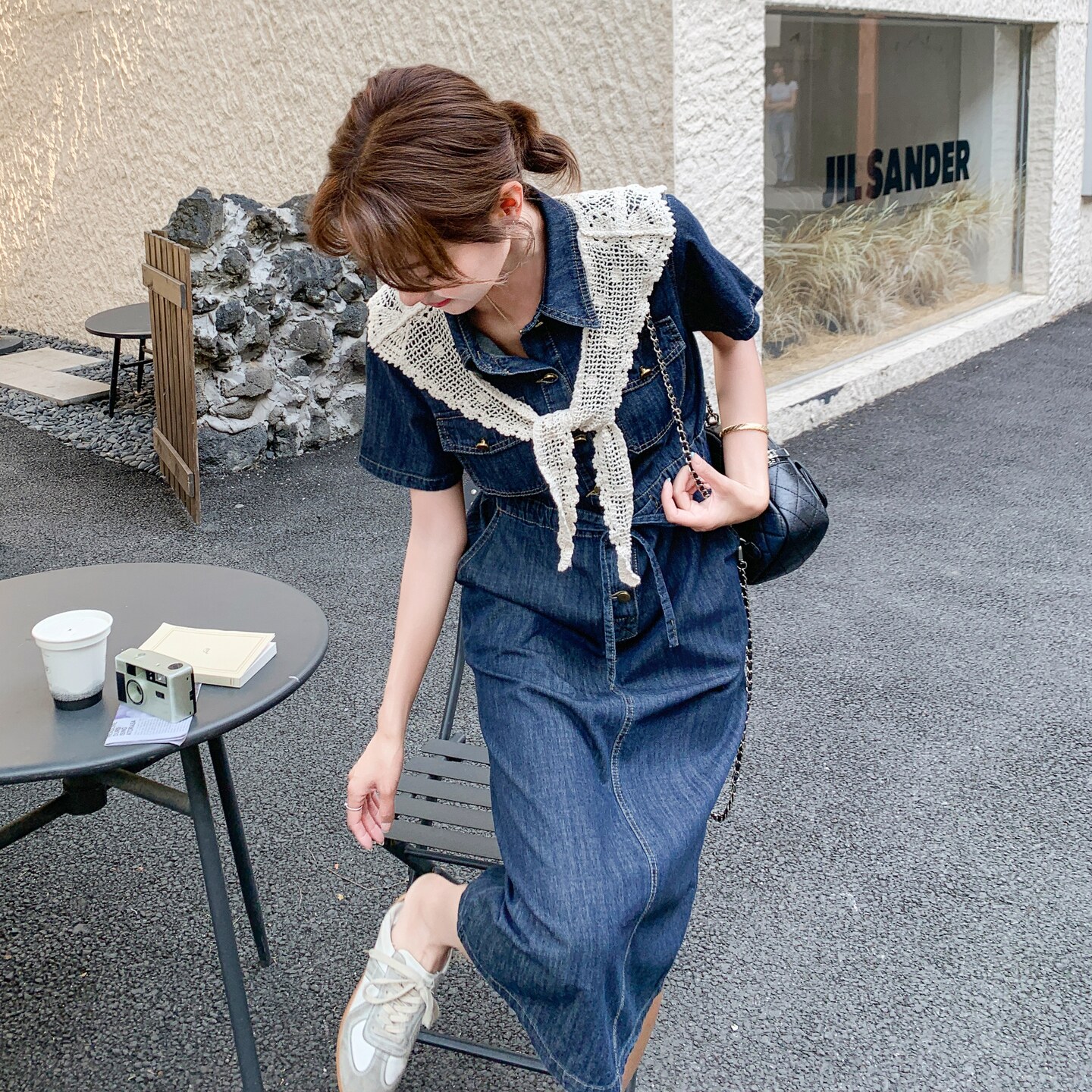 蓝色法式牛仔衬衫连衣裙女2025年夏季新款高级感气质收腰显瘦长裙图片