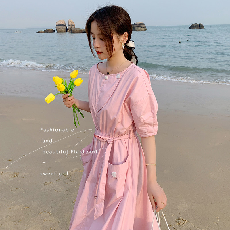 ！档口主推！贝壳扣双口袋连衣裙ZB096-D11 P105 K158图片
