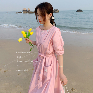！档口主推！贝壳扣双口袋连衣裙ZB096-D11 P105 K158图片