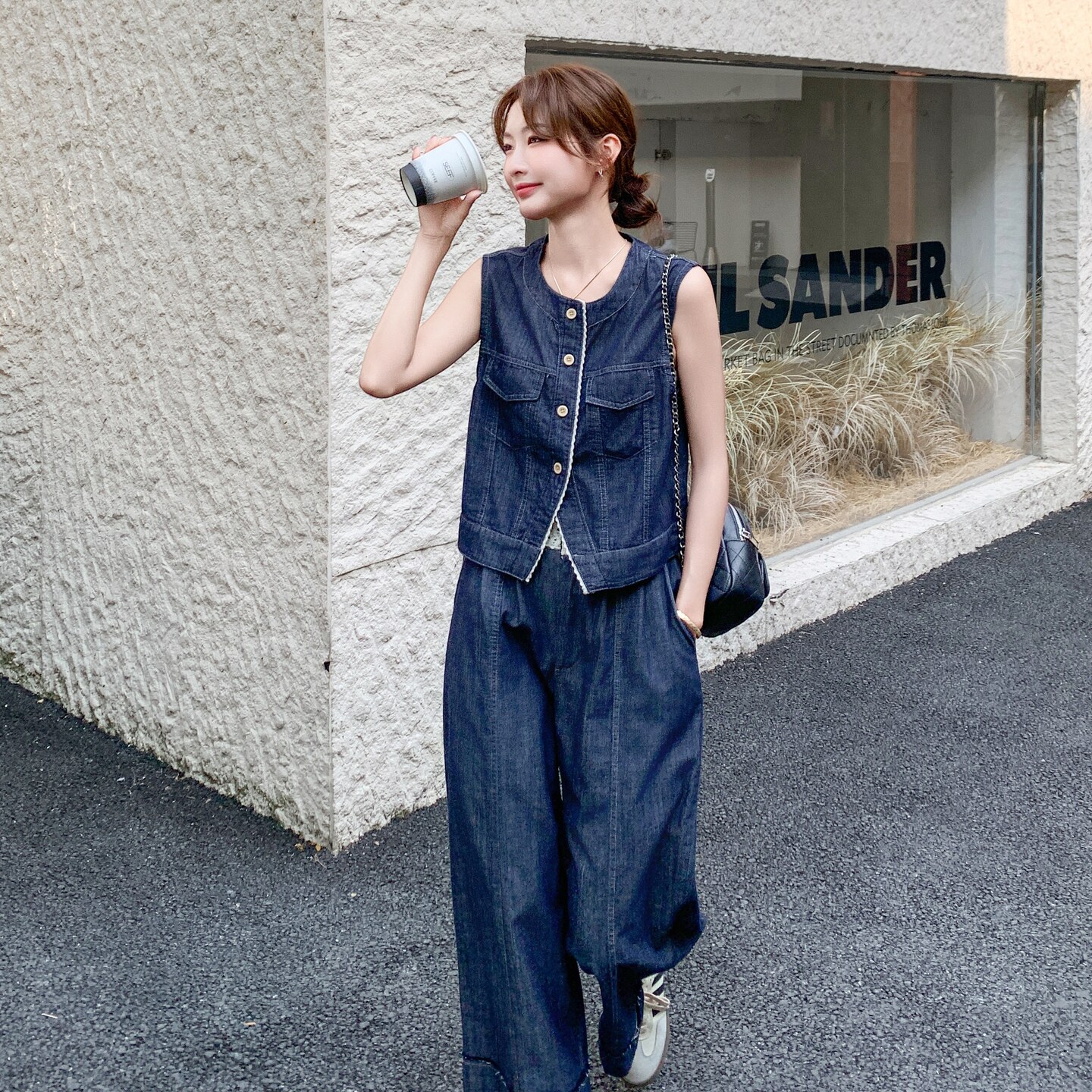 【新款】老钱风高品质牛仔马甲套装2C059-8606-P175K248,女装套装/套裙,西子
