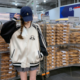 学院风休闲棒球服短外套女2025春秋季新款设计感炸街休闲夹克上衣，女装短外套，西子