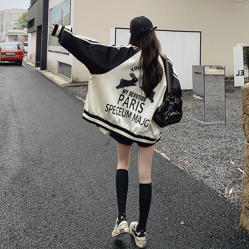 美式慵懒chic棒球服女春秋2025新款高级感超好看欧货潮牌夹克外套,女装短外套,西子