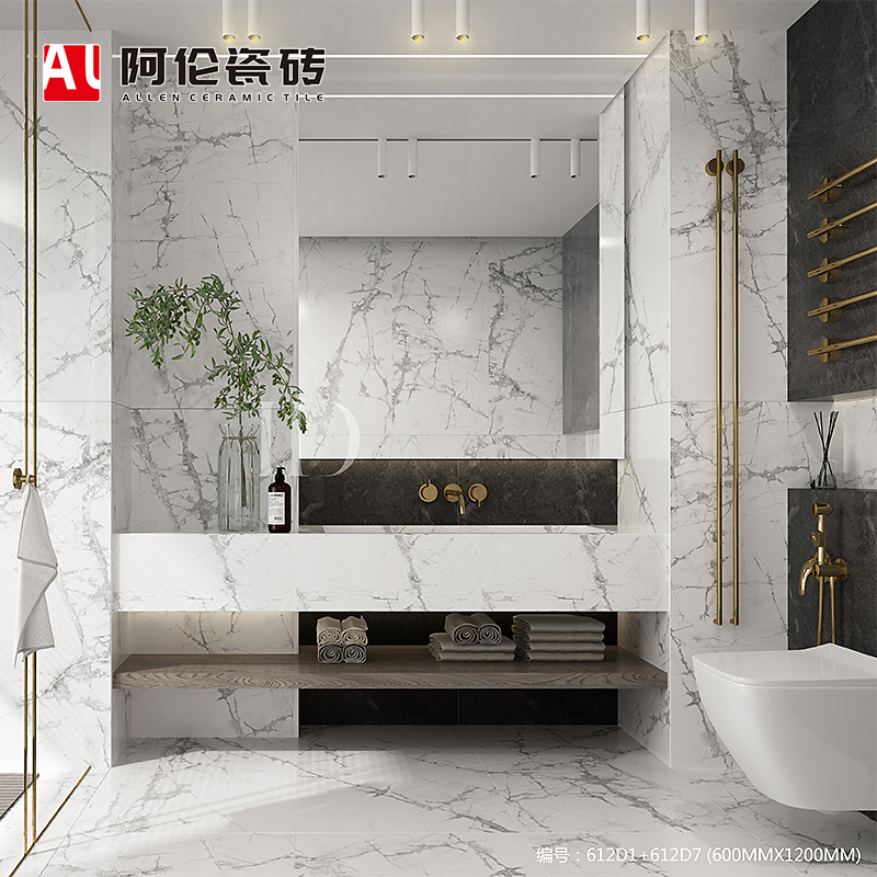 寒江雪大理石纹600x1200mm雪白色