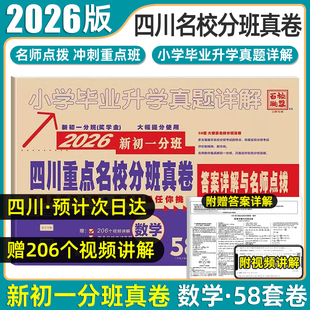 2026版小学毕业升学真题详解数学四川重点名校分班真卷新初一分班卷小升初模拟试卷小学毕业升学考试历年真题试卷详解 总复习资料