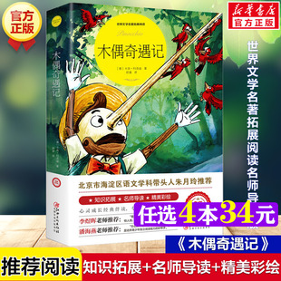 正版 原著完整版 木偶奇遇記 世界文學(xué)名著拓展閱讀名師導(dǎo)讀版 必小學(xué)生三四五六年級(jí)課外書(shū)閱讀兒童文學(xué)故事書(shū) 卡洛科洛迪 新華文軒
