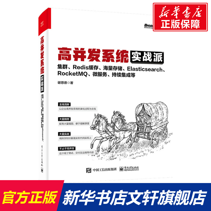 【新华文轩】高并发系统实战派 集群、Redis缓存、海量存储、Elasticsearch、RocketMQ、微服务、持续集成等 谢恩德 书籍/杂志/报纸 程序设计（新） 原图主图