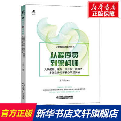 从程序员到架构师 大数据量、缓存、高并发、微服务、多团队协同等核心场景实战 正版书籍 新华书店旗舰店文轩官网