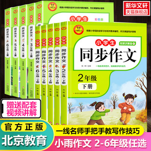 小学生小雨同步作文一二三四五六年级上册下册同步作文大开本彩色版 范文大全小学语文作文同步训练习辅导教材作文全解书课堂作文书