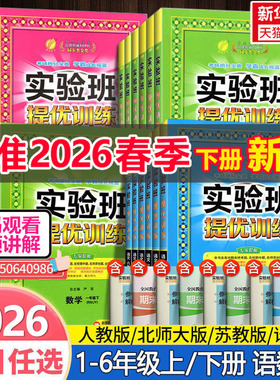 2026春新版 小学实验班提优训练 二年级上册一四五六三年级上册下册语文数学英语人教版苏教北师外研测试卷教材同步训练习册天天练
