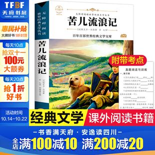 文学宝库无障碍阅读儿童文学名家名著必三四五六年级中小学生课外推荐 苦儿流浪记 百年百部世界经典 完整版 阅读寒暑假书目 原著正版