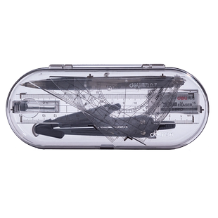 得力考试8件套圆规尺子三角板圆规绘图工具套装学生多功能圆规初中高中生考试画图作图工程技术套尺中考推荐