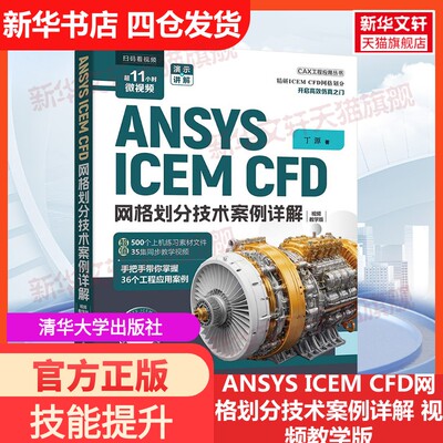 【新华文轩】ANSYS ICEM CFD网格划分技术案例详解 视频教学版 丁源 正版书籍 新华书店旗舰店文轩官网 清华大学出版社