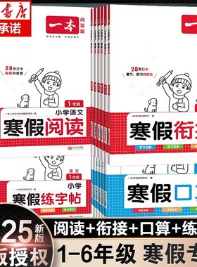 2025新版一本暑寒假衔接寒假阅读口算练字帖语文数学1一升2二升3三升4四升5五一二三四五年级阅读理解专项训练书一本官方旗舰店