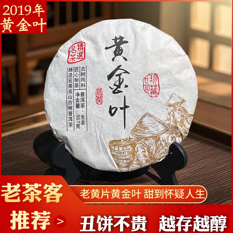 云南普洱茶黄金叶生茶头春头采生茶云南七子饼茶云南昆明干仓茶